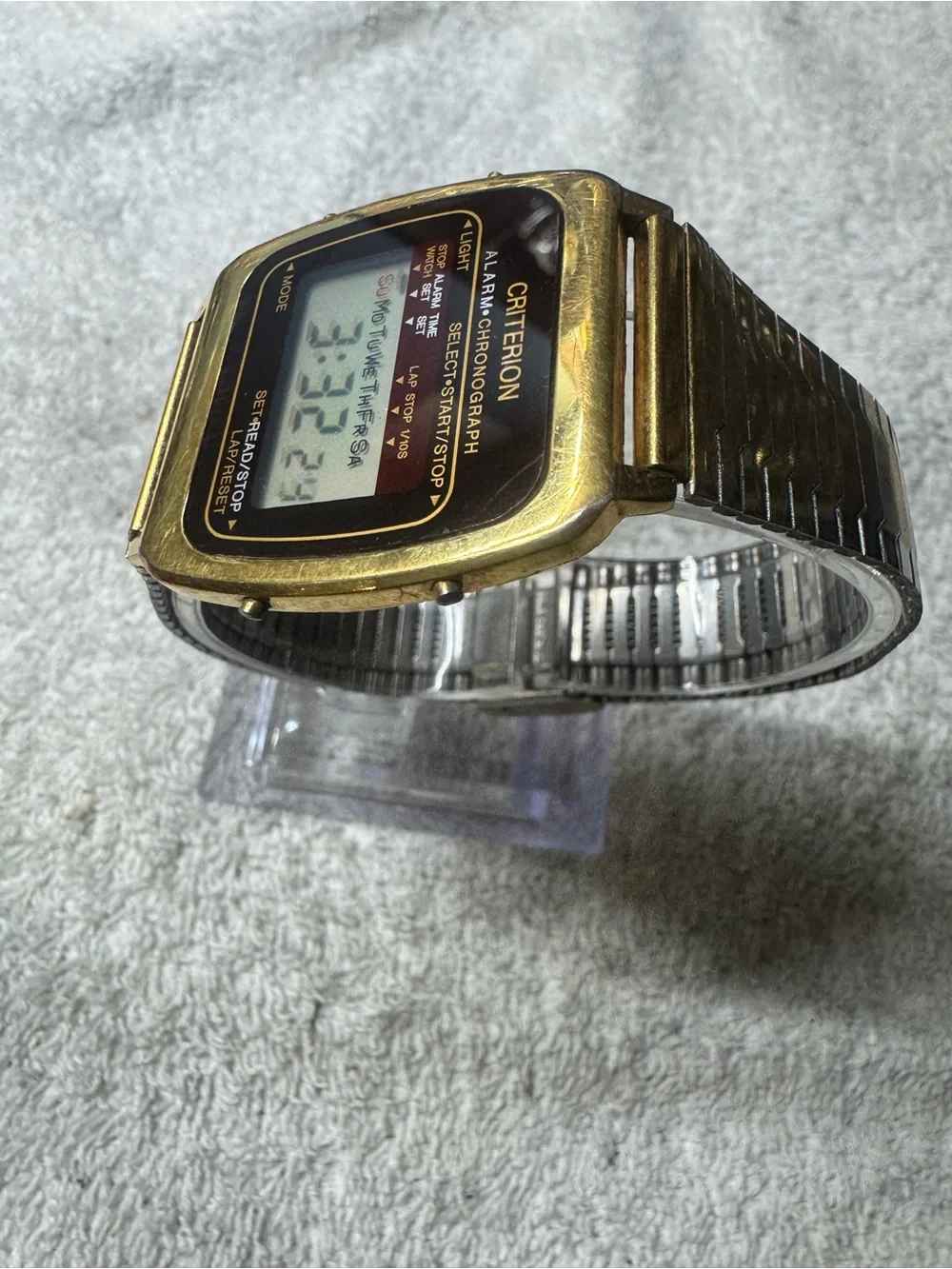 Criterion Gold Digital Alarm Chronograph Watch